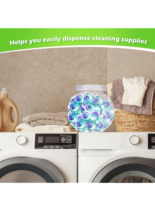 NALACAL برطمانات حلوى بلاستيكية سعة 71 أونصة مع أغطية، برطمانات بسكويت بلاستيكية شفافة لطاولة المطبخ، برطمانات حلوى لبوفيه الحلوى، مجموعة حامل حلوى، طبق حلوى لطاولة الحفلات، تخزين الغسيل (قطعتان) - Image 5