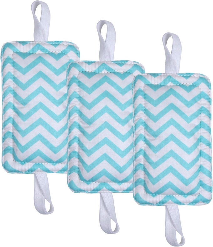 DOOR SILENCER JAMMER 3 PACK NOISE REDUCING DOOR CUSHIONS 325 X 55 INCH LIGHT GREEN CHEVRON