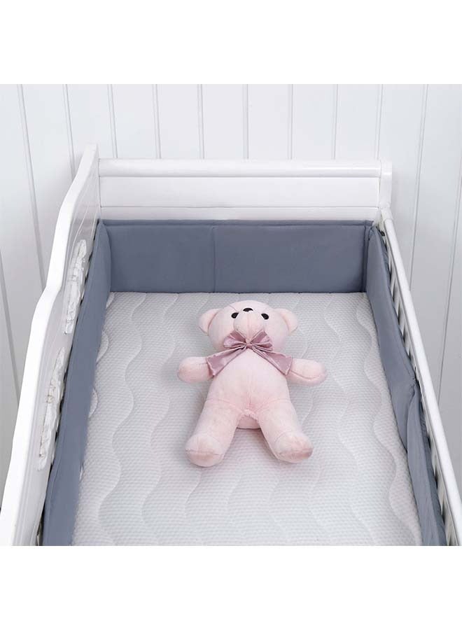 Yoawllty 4 Pieces Baby Crib Liner Protector, Breathable Crib Pads Thick Padding, Machine Washable Nursery Bed Essential Crib Bumper Protector Pads (Grey) - Image 4