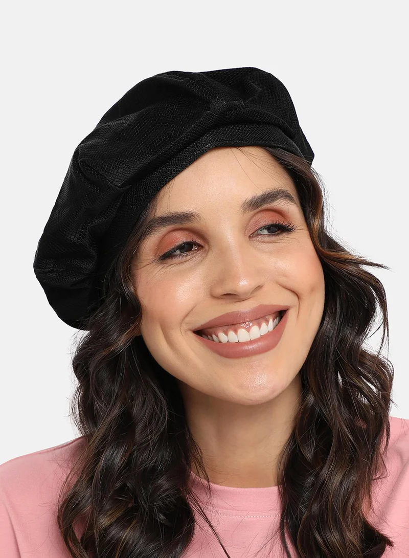 Haute Sauce Pebbled Bakerboy Hat - Black