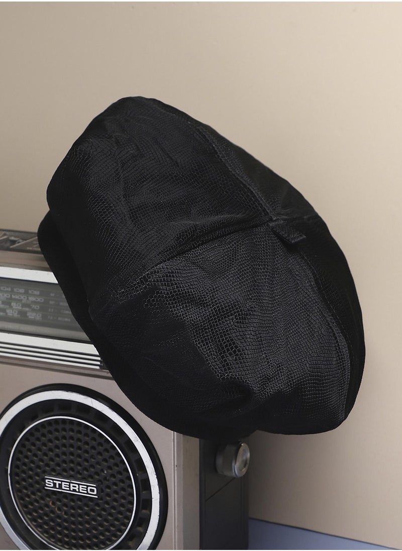 Pebbled Bakerboy Hat - Black - pzsku/Z2E338BF99FED8BDC5D83Z/45/_/1733837957/aad088cd-bb25-47d8-87b5-f0688a08c080