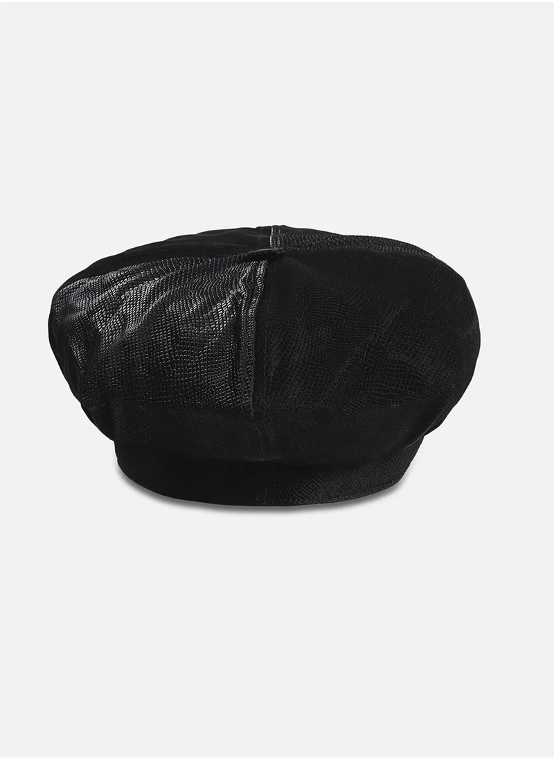 Haute Sauce Pebbled Bakerboy Hat - Black