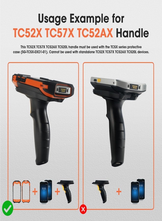 CARPSDZY TC52X Scan Trigger Handle for Zebra TC52X TC57X TC52AX TC520L Handheld Barcode Scanner Mobile Computer, Must be Used with TC5X Series (SG-TC5X-EXO1-01) Protective Case - Image 5