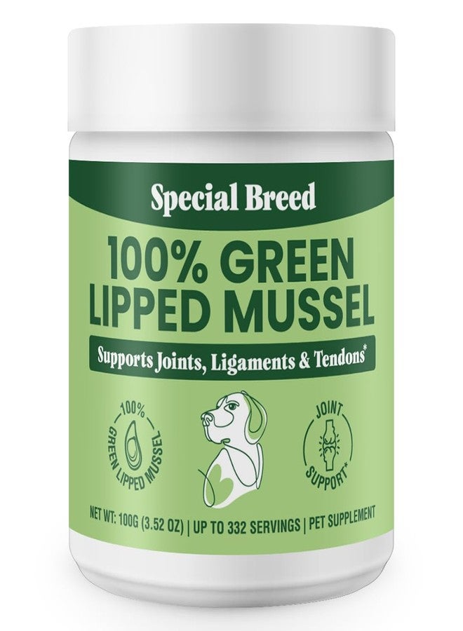 Special Breed Green Lipped Mussel Powder for Dogs & Cats - 100% New Zealand - Natural Hip & Joint Supplement for Joints, Tendons, Ligaments, Muscles - 100 Grams - Up to 332 Servings - Image 1