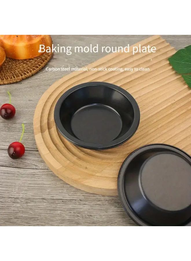 Black Round Pie Tray Hamburger Bun Baking Mold Oven Microwave Dishwasher Safe - Image 1
