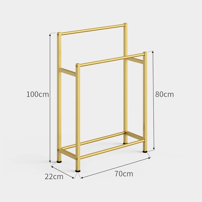 INDIAN DECOR 28607 Freestanding Towel Holder with 2 Towel Rails Metal Floor Stand for Bathrooms Rust Resistant Finish Ideal for Hanging Towels Clothing and More - Image 4