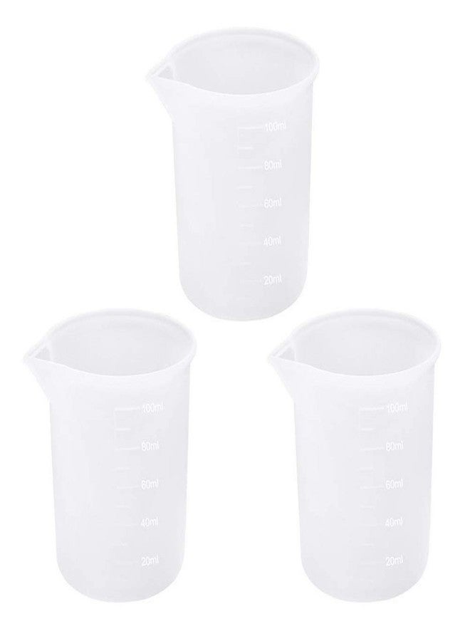 SUMAJU 3 PCS Silicone Measuring Cups, 100ml Silicone Cups for Resin Non-Stick Mixing Cups Resin Measuring Cups Tool with Precise Scale for Resin DIY Craft - Image 1