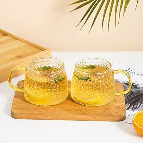 WRINGO 450ml Glass Coffee Mugs Clear Coffee Cups with Handles Perfect for Latte, Cappuccino, Espresso Coffee, Tea and Hot Beverages, Set of (2) (WC-08) - Image 4