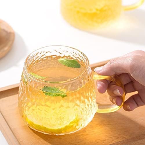 WRINGO 450ml Glass Coffee Mugs Clear Coffee Cups with Handles Perfect for Latte, Cappuccino, Espresso Coffee, Tea and Hot Beverages, Set of (2) (WC-08) - Image 3