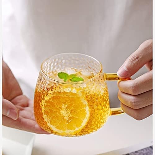 WRINGO 450ml Glass Coffee Mugs Clear Coffee Cups with Handles Perfect for Latte, Cappuccino, Espresso Coffee, Tea and Hot Beverages, Set of (2) (WC-08) - Image 2