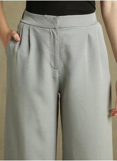 Dennis Lingo Grey Straight Leg Trousers for Women - Straight Fit, Elegant  - Image 2