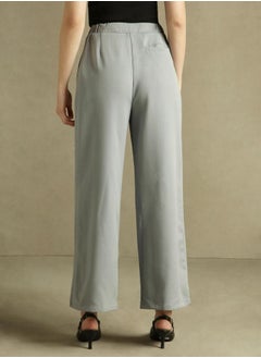 Dennis Lingo Grey Straight Leg Trousers for Women - Straight Fit, Elegant  - Image 5