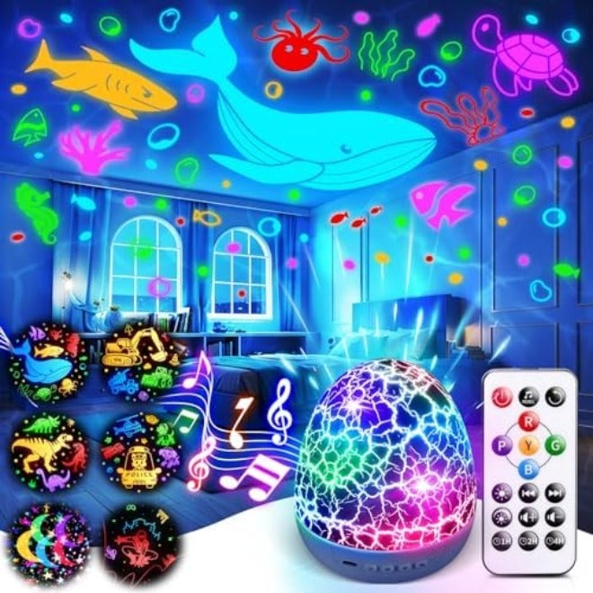 One Fire Unicorn Night Light Projector for Girls - 6 Films + 93 Colors, Rechargeable, Sensory Toy Gift - Image 3