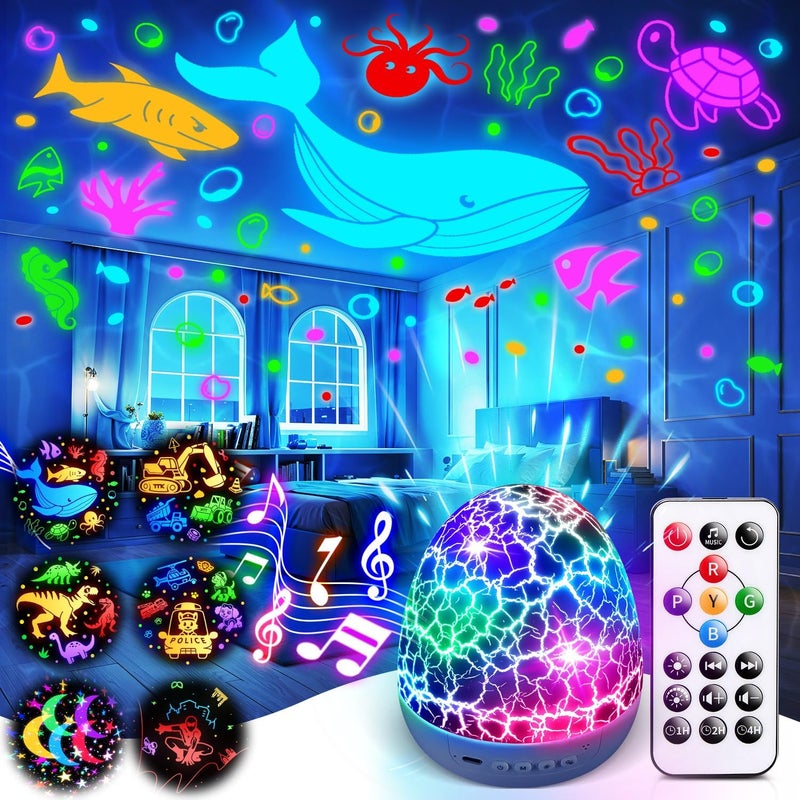 One Fire Unicorn Night Light Projector for Girls - 6 Films + 93 Colors, Rechargeable, Sensory Toy Gift - Image 1