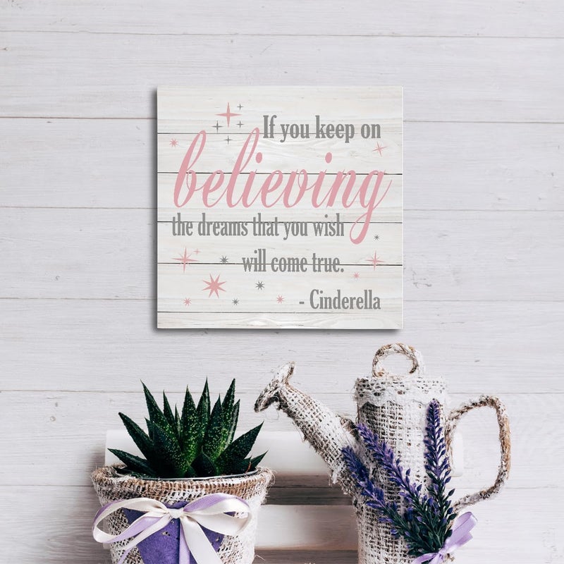 SUSZDOU Inspirational Wooden Sign  Princess Shelf Art 62  62 Inch Bedroom Decor for Baby Girl Cute Believing Sign - Image 5