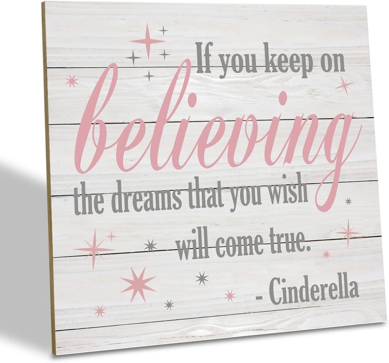 SUSZDOU Inspirational Wooden Sign  Princess Shelf Art 62  62 Inch Bedroom Decor for Baby Girl Cute Believing Sign - Image 1