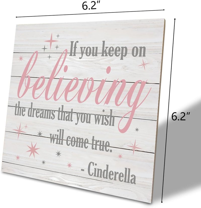 SUSZDOU Inspirational Wooden Sign  Princess Shelf Art 62  62 Inch Bedroom Decor for Baby Girl Cute Believing Sign - Image 3