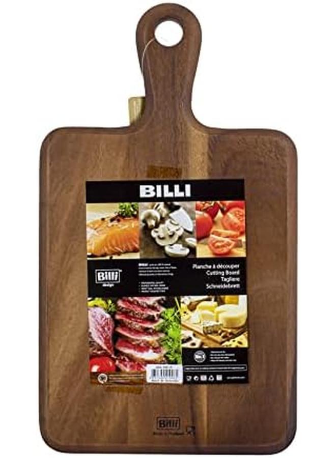 BILLI Wooden Chopping Board With Handle Acacia Wood Pizza Peel Cutting Board Serving Tray Pizza Paddle Brown 40 X 23 X2Cm - Image 4