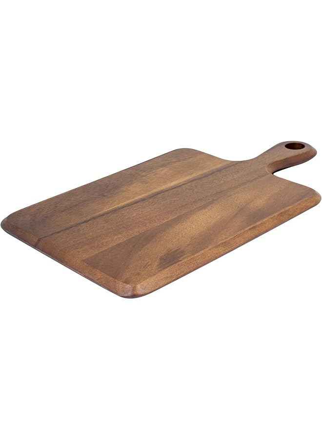 BILLI Wooden Chopping Board With Handle Acacia Wood Pizza Peel Cutting Board Serving Tray Pizza Paddle Brown 40 X 23 X2Cm - Image 1