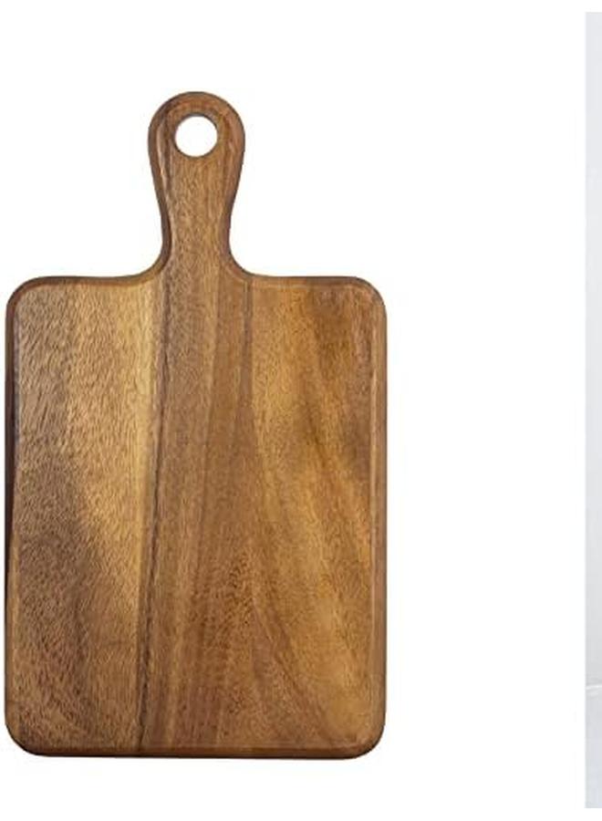 BILLI Wooden Chopping Board With Handle Acacia Wood Pizza Peel Cutting Board Serving Tray Pizza Paddle Brown 40 X 23 X2Cm - Image 2