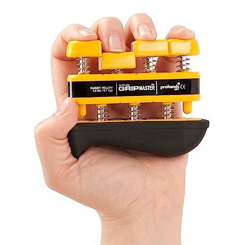 Prohands Gripmaster Rehab Hand Exerciser, Finger Exerciser (Hand Grip Strengthener), Spring-Loaded, Finger-Piston System, Added Palm Cushion, (1.5 lb X-Light Tension, Yellow-Gripmaster Rehab) - Image 3