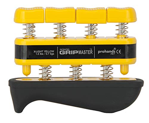 Prohands Gripmaster Rehab Hand Exerciser, Finger Exerciser (Hand Grip Strengthener), Spring-Loaded, Finger-Piston System, Added Palm Cushion, (1.5 lb X-Light Tension, Yellow-Gripmaster Rehab) - Image 1