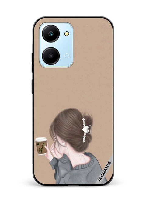 Protective Case Cover For Honor Play7T Sipping Design Multicolour