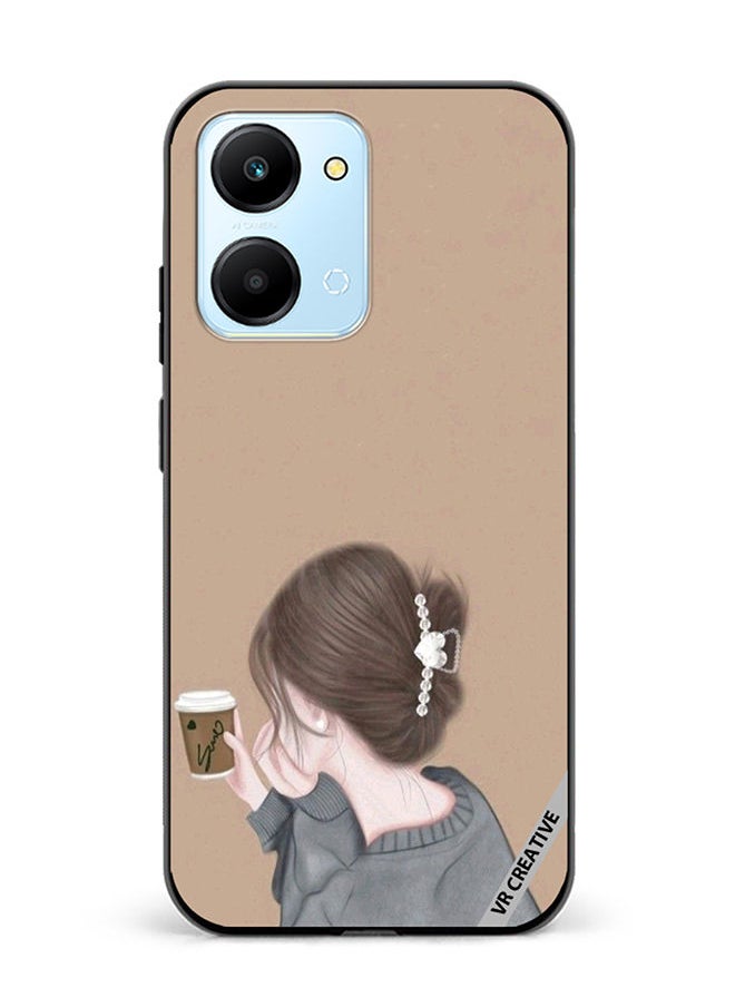 VR CREATIVE - Protective Case Cover For Honor Play7T Sipping Design Multicolour - Image 1