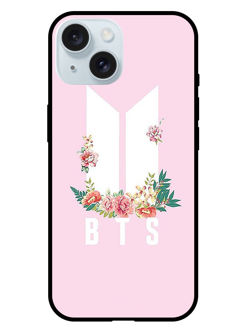 Theodor غطاء واقي مضاد للخدش ومقاوم للصدمات لجهاز iPhone 15 بتصميم زهور BTS - Image 1