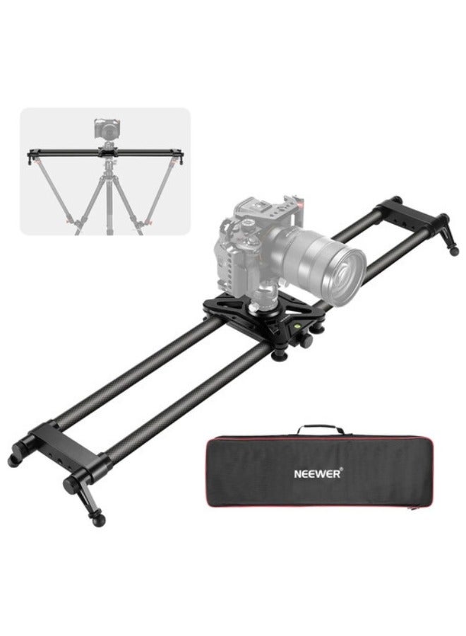 Neewer CS80CM Carbon Fiber Camera Slider (31.5"/80cm) – Lightweight Manual Dolly Rail with Adjustable Legs, Ball-Bearing Carriage, and Carry Bag - Image 1