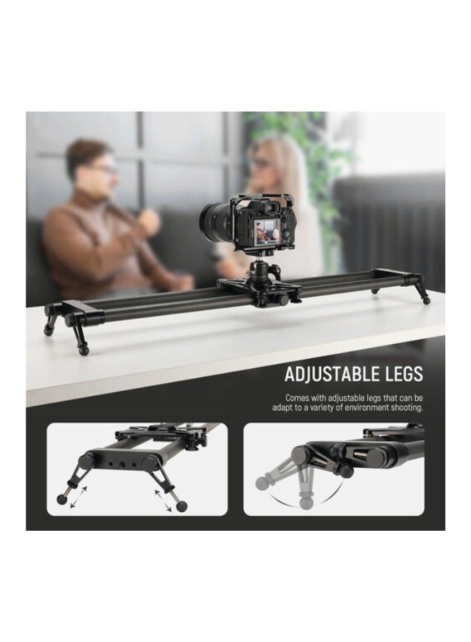 Neewer CS80CM Carbon Fiber Camera Slider (31.5"/80cm) – Lightweight Manual Dolly Rail with Adjustable Legs, Ball-Bearing Carriage, and Carry Bag - Image 5