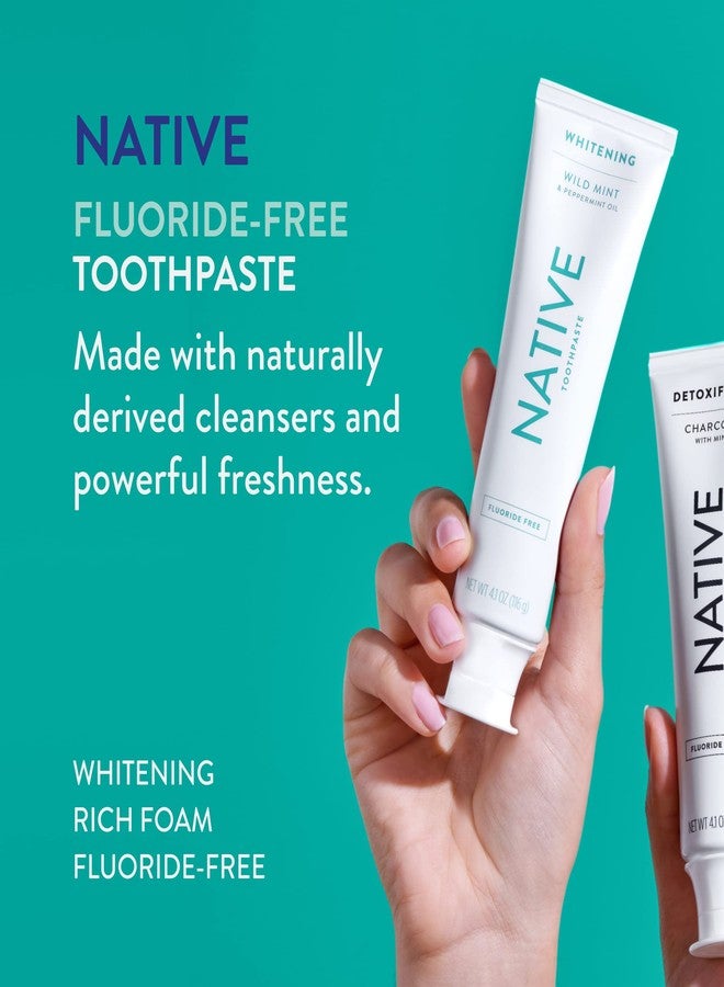 Native Toothpaste Made from Naturally-Derived Cleaners and Simple Ingredients that Safely Whitens Teeth, 4.1 oz, Wild Mint Fluoride Free - 1 Count - Image 2