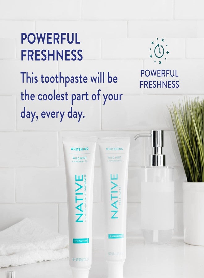 Native Toothpaste Made from Naturally-Derived Cleaners and Simple Ingredients that Safely Whitens Teeth, 4.1 oz, Wild Mint Fluoride Free - 1 Count - Image 5