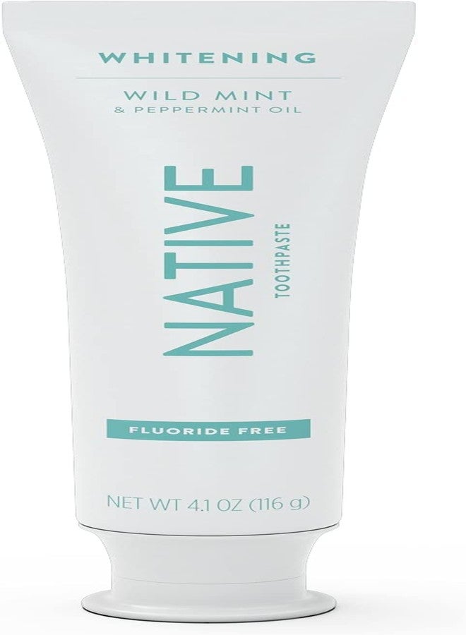Native Toothpaste Made from Naturally-Derived Cleaners and Simple Ingredients that Safely Whitens Teeth, 4.1 oz, Wild Mint Fluoride Free - 1 Count - Image 1