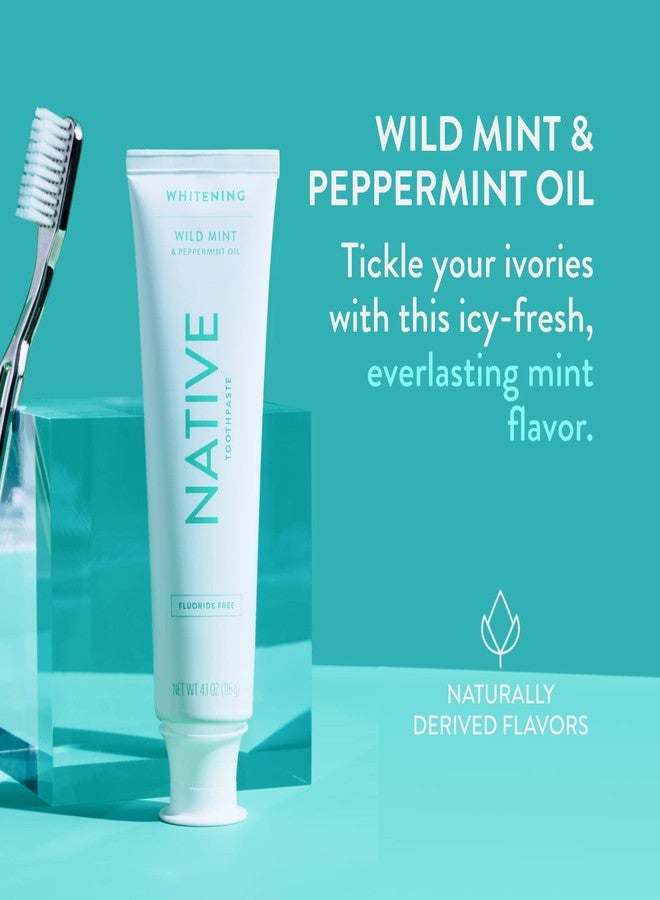 Native Toothpaste Made from Naturally-Derived Cleaners and Simple Ingredients that Safely Whitens Teeth, 4.1 oz, Wild Mint Fluoride Free - 1 Count - Image 4