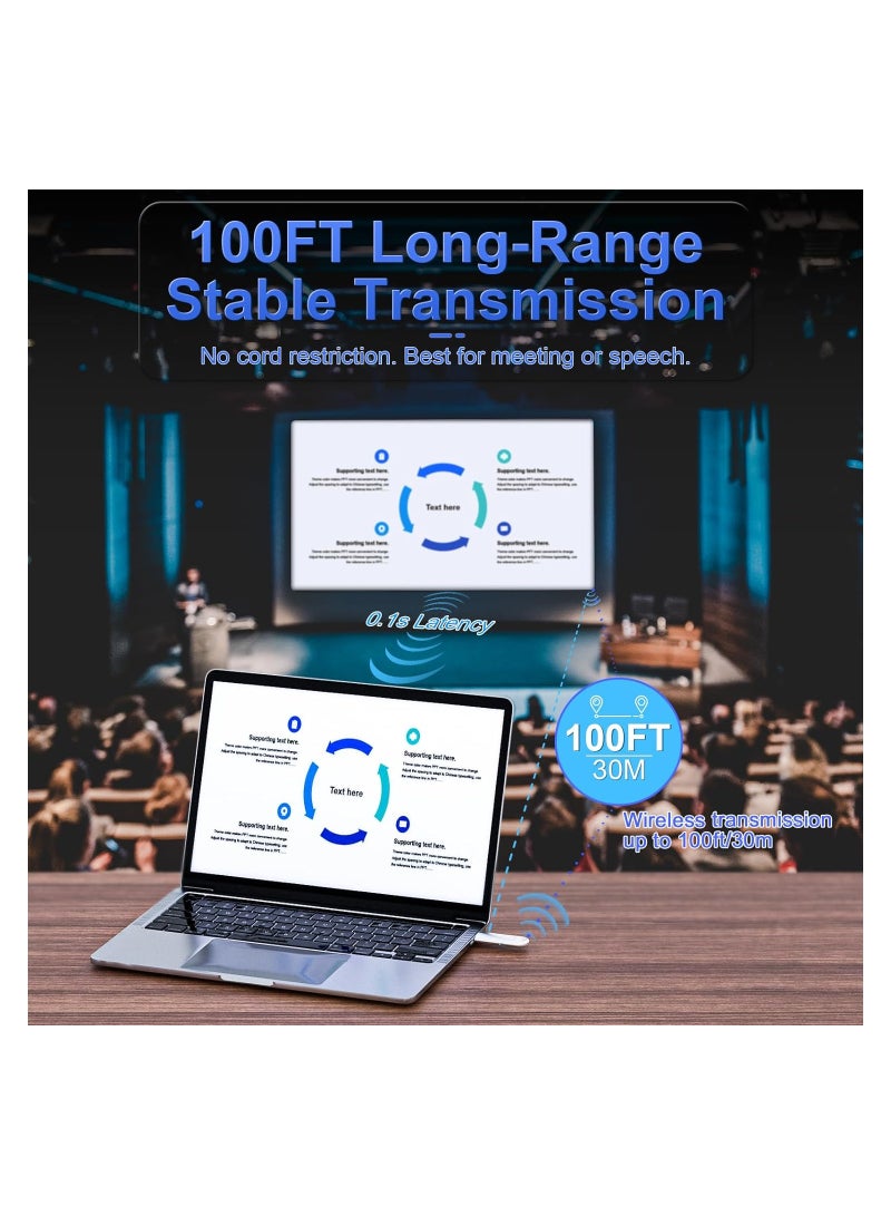 SOLARAE Wireless HDMI Transmitter and Receiver, Wireless HDMI Extender 4K Supported, 1080P HD Video Output, 100FT Range, 2.4G&5G, for PC/Laptop/Camera/HDTV/Projector/TV Box, No App/Bluetooth Needed - Image 3