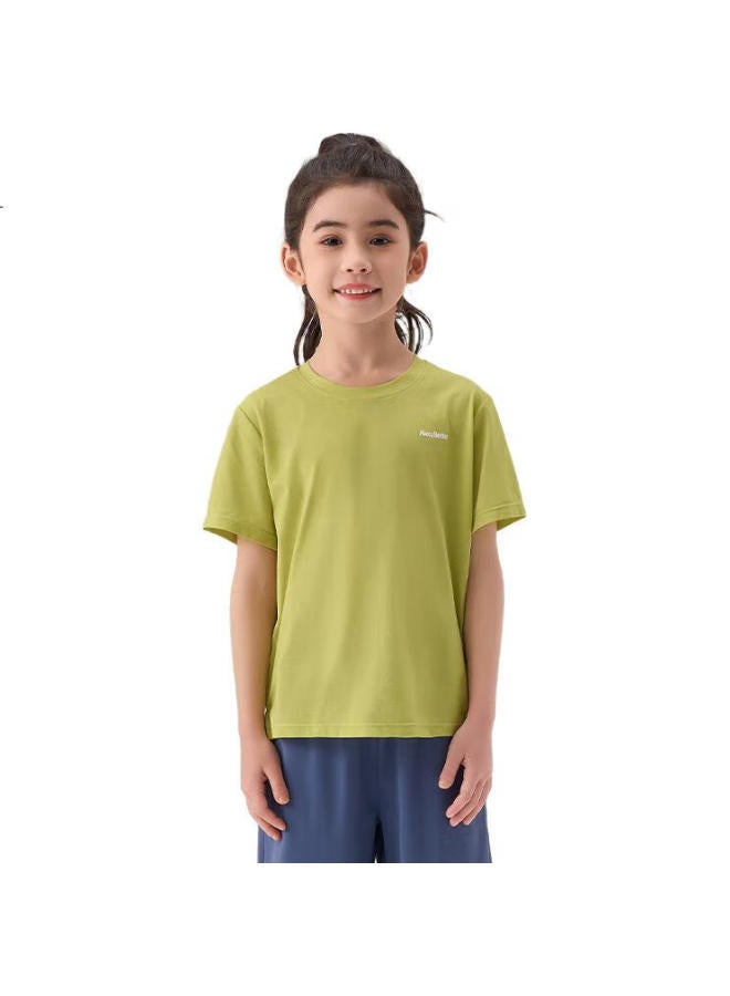 Heybetter Kids' Cyclone Moisture-Wicking T-Shirt With Unidirectional Moisture Guide Willow Bud (Yellow-Green) 110 - Image 1