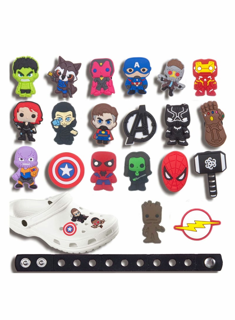 KASTWAVE زينة أحذية تمائم تمائم أبطال دبابيس لأحذية كروكس صنادل إبزيم حفلة هدية عيد ميلاد سوار زينة معصم للبالغين الرجال النساء الأطفال 21 تميمة - Image 1