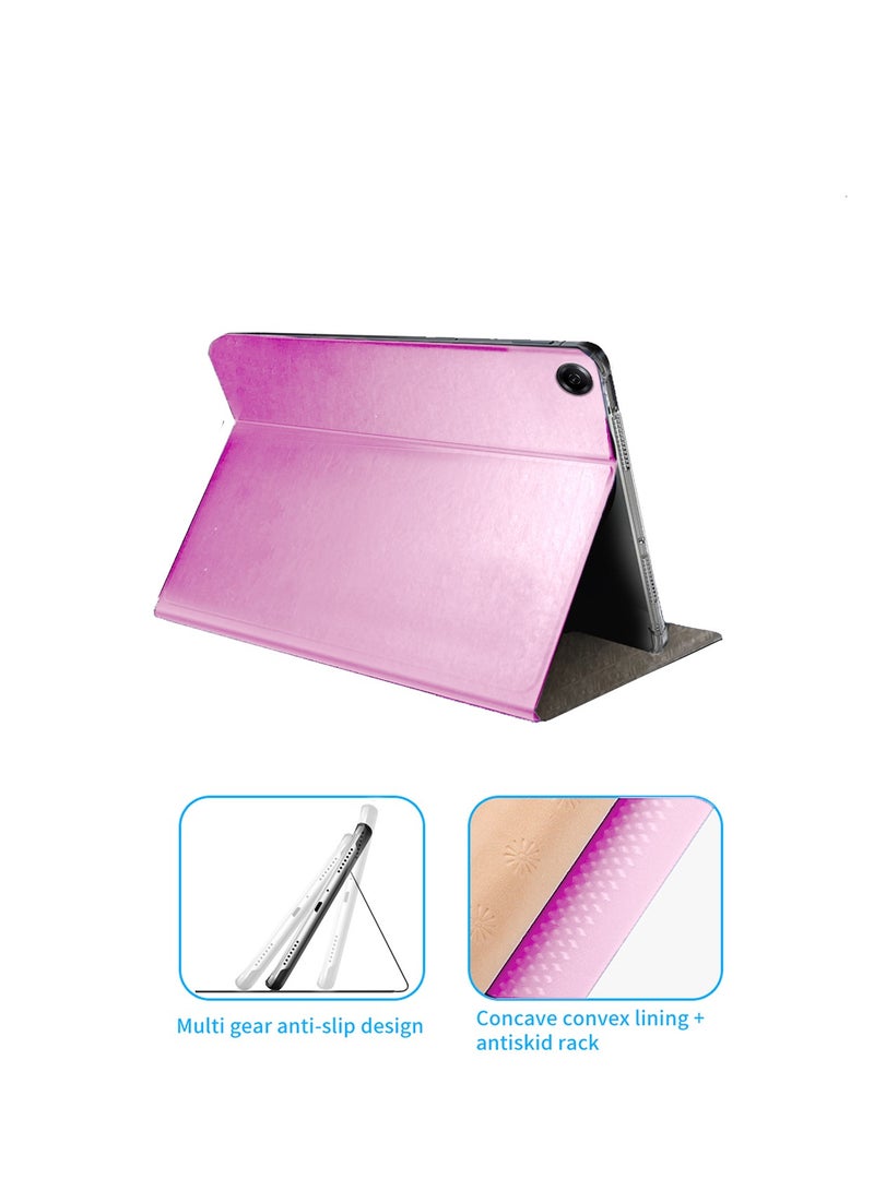 BYTER Samsung Galaxy Tab A9+ / A9 Plus 5G 2023 X210 X215 X216 11.0 / Samsung Galaxy Tab A11+ 2025 / Samsung Galaxy Tab A11 Plus 2025  Classic PU Leather Trifold Stand Flip Case Cover - Light Pink - Image 2