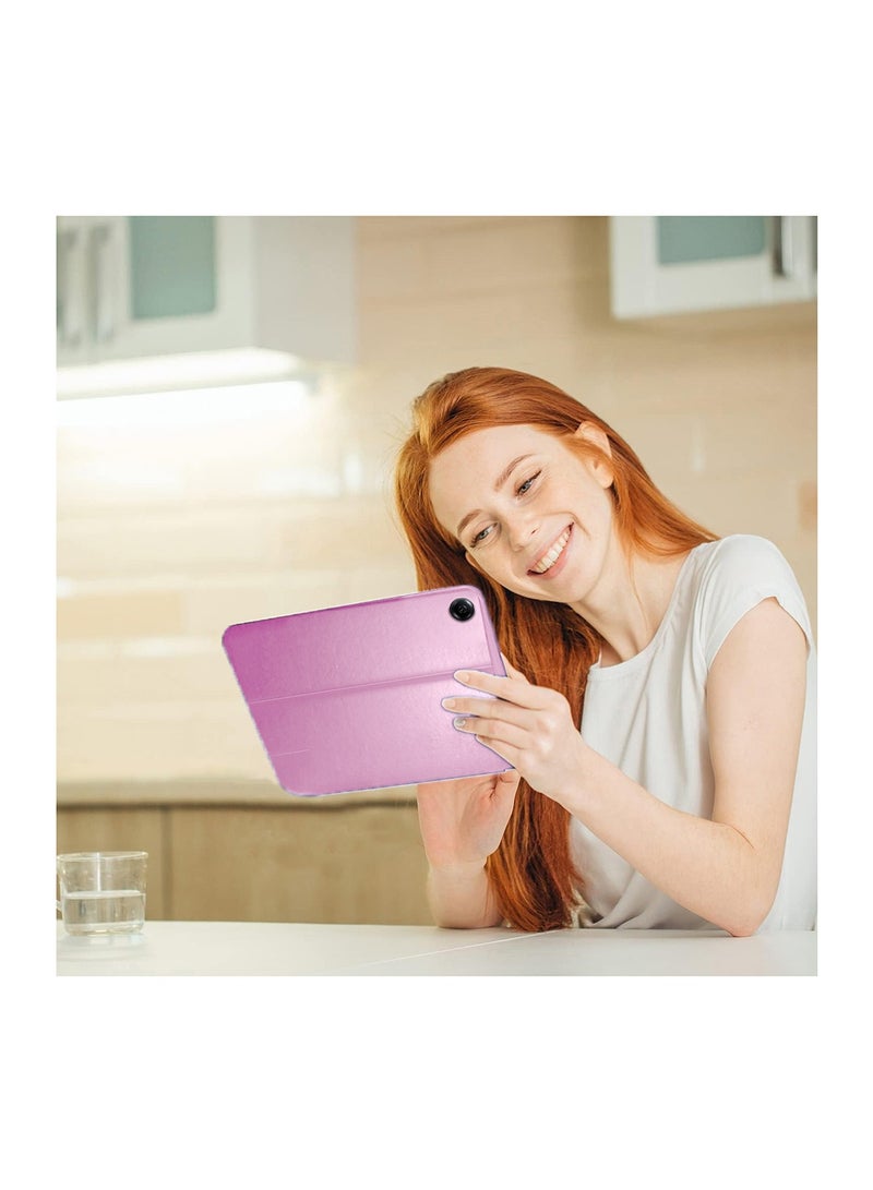 BYTER Samsung Galaxy Tab A9+ / A9 Plus 5G 2023 X210 X215 X216 11.0 / Samsung Galaxy Tab A11+ 2025 / Samsung Galaxy Tab A11 Plus 2025  Classic PU Leather Trifold Stand Flip Case Cover - Light Pink - Image 5