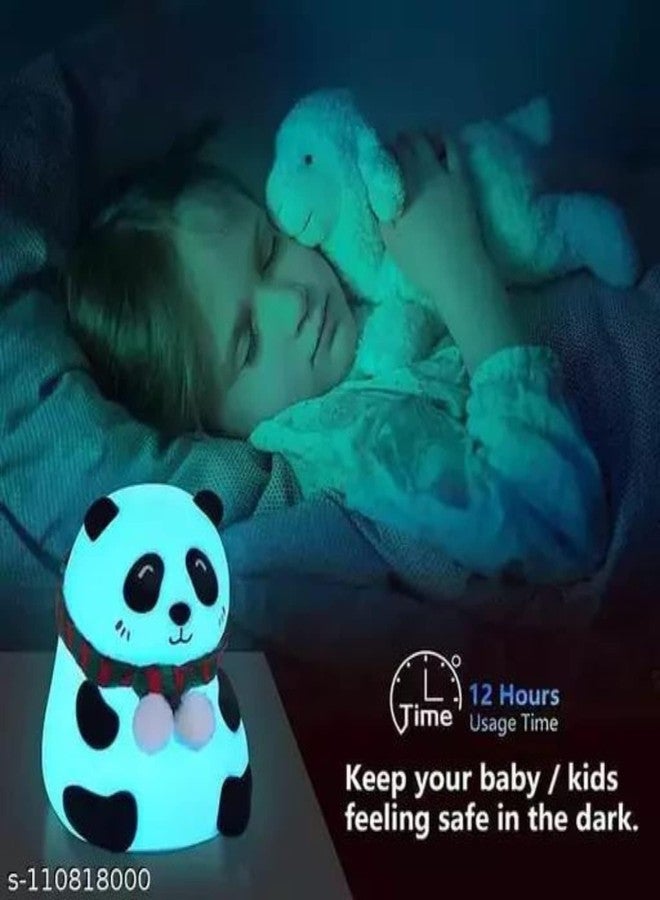 RAZZES Cute Panda Night Light for Kids, USB Rechargeable 3 Step Dimmable Night Light, 7 Colour Changing Touch Sensor Mini Nursery Lamp for Baby Bedroom Decor (Panda) - Image 3