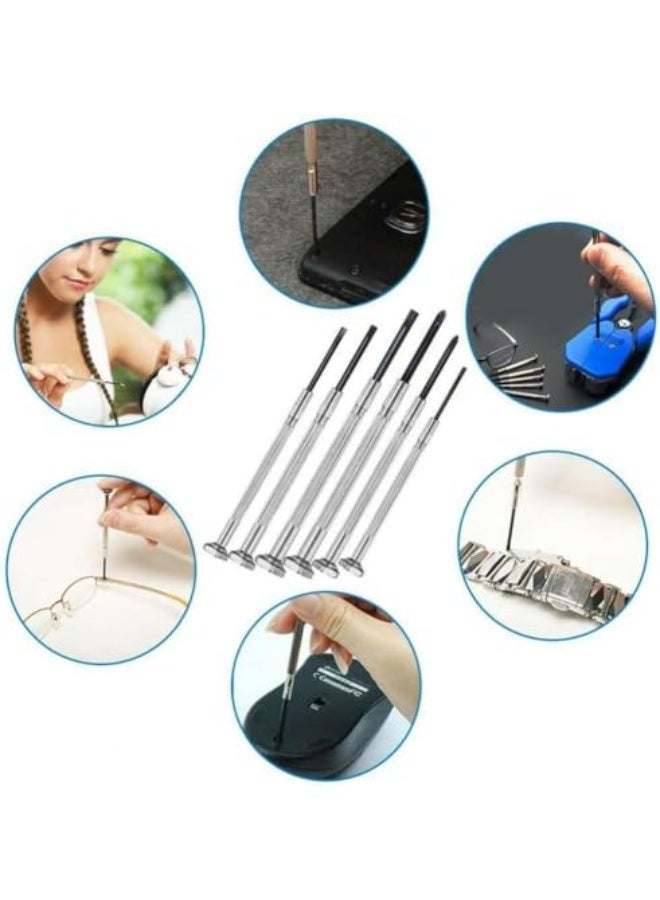 6Pcs Mini Screwdriver Set, Eyeglass Repair Screwdriver, Precision Repair Tool Kit with 6 Different Size Flathead Ideal for Watch, Jewelers - Image 3