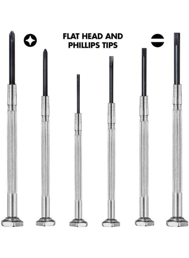 6Pcs Mini Screwdriver Set, Eyeglass Repair Screwdriver, Precision Repair Tool Kit with 6 Different Size Flathead Ideal for Watch, Jewelers - Image 4