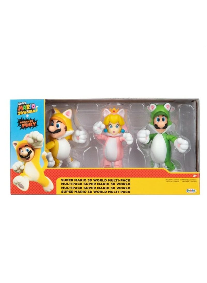 Jakks Nintendo 3D World Multi Pack Mini Figures 4 Inches  - Image 1