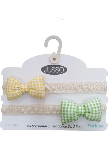 Jusso Bow Headband 2 Pack Yellow-Green