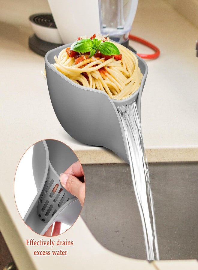 بارتي كينج دوم سلة تصريف المطبخ مع صنبور: سلة تصريف سيليكون للطعام - سلة تصريف أساسية للمطبخ للحوض - مصافي متعددة الوظائف للفواكه والخضراوات والمعكرونة - Image 5