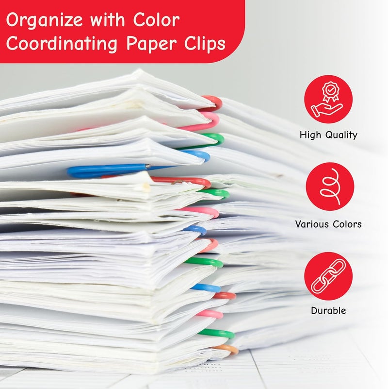 Charles Leonard Jumbo Vinyl Coated Paper Clips, Assorted Colors, 40-Pack - Image 4