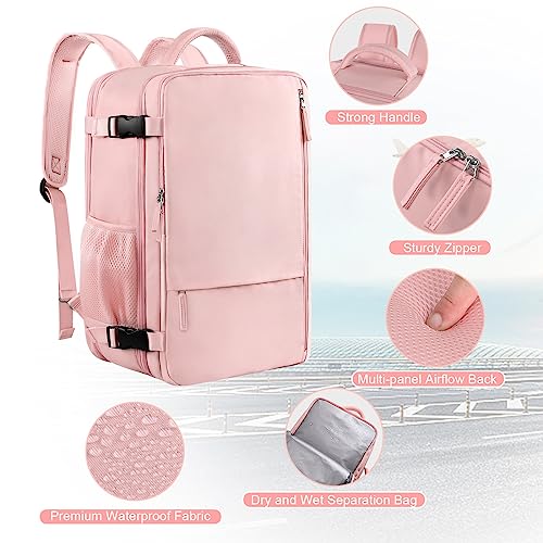 Sinaliy Large Travel Backpack for Women, 40L Carry On Backpack, 17 Inch Laptop Waterproof Backpack, College Bookbag, Backpack for Women, as Person Item Flight Approved - Image 5