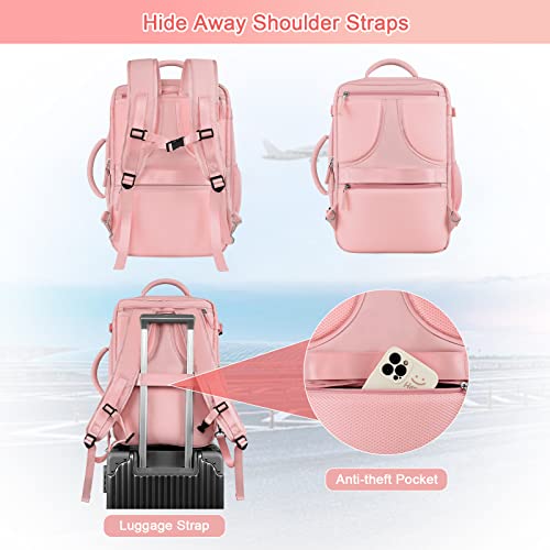 Sinaliy Large Travel Backpack for Women, 40L Carry On Backpack, 17 Inch Laptop Waterproof Backpack, College Bookbag, Backpack for Women, as Person Item Flight Approved - Image 3