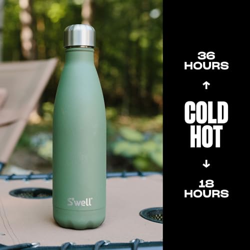 S'well Swell Stainless Steel Water Bottle 17oz Green Jasper Triple Layered Vacuum Insulated Containers Keeps Drinks Cold for 36 Hours and Hot for 18 BPA Free Perfect for On the Go - Image 3